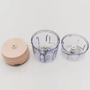 2 Cups(100ml+250ml Bowl) Electric Small Wireless Waterproof USB Charging Mini Garlic Food Chopper Blender Mincer Portable Food Processor thumbnail-3