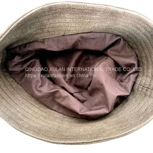 Men's and Women's Fashion Genuine Sheepskin Leather With Print Bucket Hat thumbnail-5