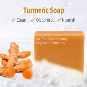 Organic Natural Anti Acne Whitening Bath Bar Toilet Tumeric Soap Lighten Soap Turmeric Soap thumbnail-1
