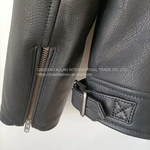 NEW ARRIVAL 2022AW MEN'GENUINE COWHIDE LEATHER MOTO JACKET thumbnail-5