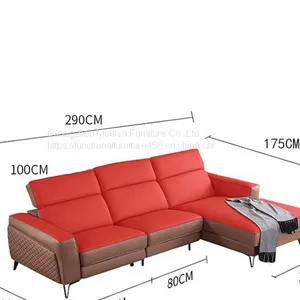 Italian Leather Sofa Space Capsule Electric Function Living Room Modern Minimalist Corner Combination Leather Sofa thumbnail-2