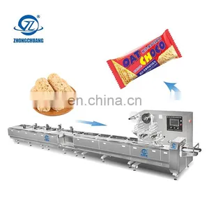 High Speed Automatic Feeding Granola Energy Bar Sachet Packaging Machines Pillow Flow Pack Line Chocolate Candy Wrapping Machine thumbnail-1