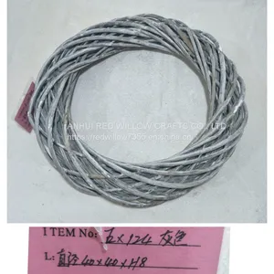 Different Sized Grey Color Full Willow Round Shape Flower Wreath For Home Decorative thumbnail-3