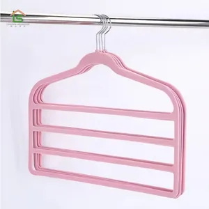 Laundry Velvet Pants Trousers Slacks Hangers 4 Layer Scarf Flocked Hanger Pants Hanger Space Saving thumbnail-5