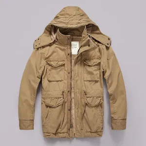Men's Casual Hooded Long Sleeve Camouflage Multi-Bag Medium Long Jacket Coat thumbnail-6