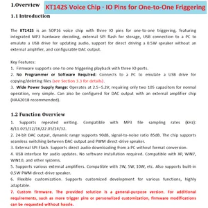 KT142S Voice Chip MP3 Player Module 3 Trigger I/O USB Update 0.5W Speaker Support DAC Output Sound IC for DIY Electronics Gift Christmas Jewel Case thumbnail-4