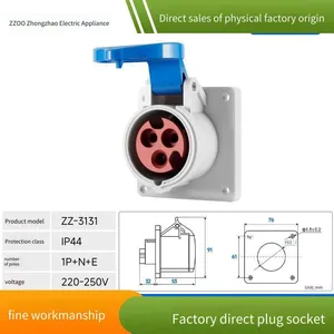 Zhongzhao Waterproof Industrial Plug and Socket Male-female Docking Connector, 3-core Three-phase 380v 32a Aviation Plug thumbnail-1