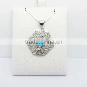 Rhodium Plating Silver Evil Eye Pendant thumbnail-1