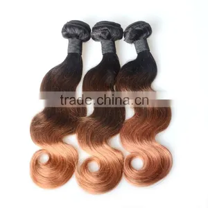 Hot Fashionable Colored Two Tone Hair Weave Body Wave Human Hair Weft Extensions Ombre Brazilian Hair thumbnail-3
