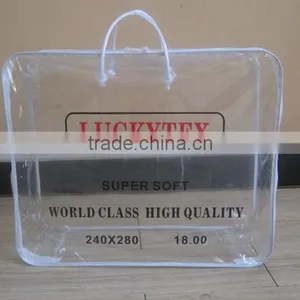 Manufacture Best Price High Quality Clear Vinyl PVC Zipper Blanket Packaging Bag With Handles thumbnail-1
