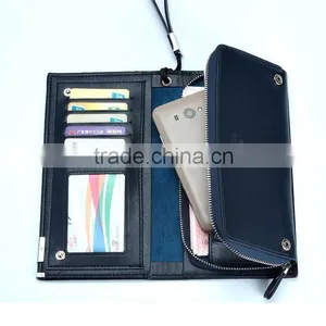 New Arrival 4 Colors Multi-fonction Check Grain Money Clip Wallet Leather For Phone Purse thumbnail-3