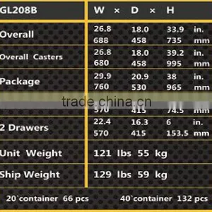 Professional Chest and Roller Cabinet GL208B thumbnail-2