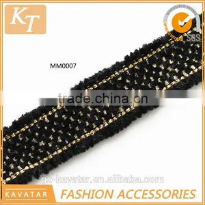 Fancy Design 2cm Ribbon Trim With Golden Thread thumbnail-1