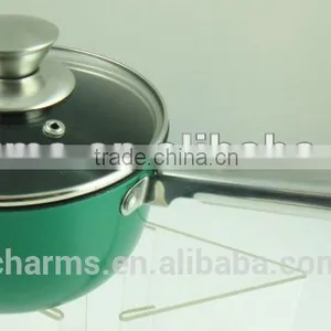 Charms Induction Cooking Pot Fabrication&stainless Steel Durm Shape Milk Pot With Glass Lid&Stainless Steel Cookware Quality Choice thumbnail-2