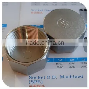 2" NPT Female Threaded Stainless Steel Hexagon Pipe End Cap thumbnail-1