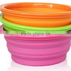 Silicone Dog Pet Traveling Bowl With a Handle Eco-friendly thumbnail-1