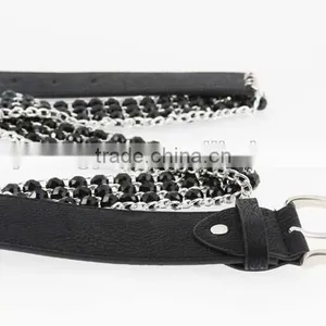 2015 Fashion Dress PU Belt With Hematite Plastic Beans Accessories in Yiwu thumbnail-2