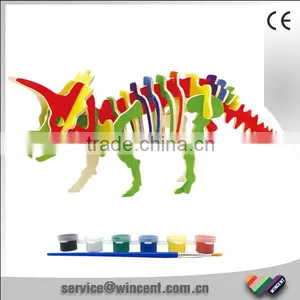 3D Dinosaur Wooden Drawing Puzzle Toys For Children thumbnail-1