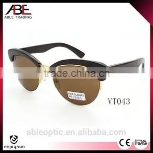 2016 Metal Combination Frame UV400 Lens Fashion Designer Bamboo Wooden Polarized Sunglasses FDA Supplier's Choice thumbnail-1