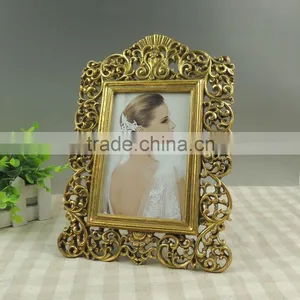 Gold Color Photo Frame Flower Design Frames thumbnail-1
