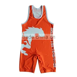 Custom T-back Polyester Spandex Infant Wrestling Singlet thumbnail-1