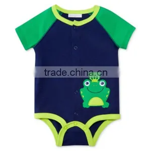Hot Sale Baby Boys Summer Romper Simple Cute Printing And Emb Romper thumbnail-4