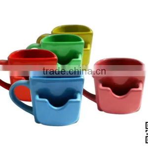 Stoneware Biscuit Coffee Mug With Cookie Holder thumbnail-1