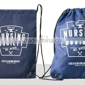Custom Logo Printed Drawstring Polyester Shoe Bag Backpack thumbnail-3