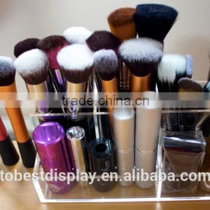 Wholesale Custom Clear 16 Compartment Acrylic Brush Holder/acrylic Makeup Brush Holder/acrylic Cosmetic Organizer thumbnail-2