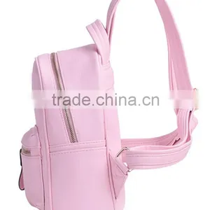 High Quality PU Leather Pink Girl Backpack thumbnail-3