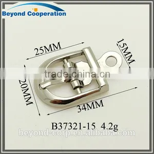 15mm Shiny Silver Polished Ajustable Shoes Buckle With Iron Clip Parts thumbnail-1
