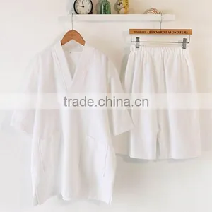 White Waffle Suites Cotton Robe Spa Waffle Bathrobe thumbnail-1
