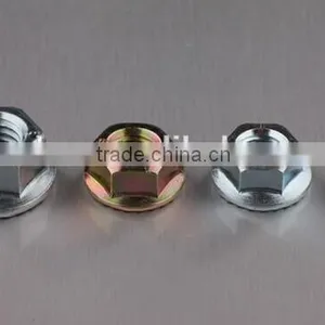 High Quality Galvanized Brass Carbon Steel Hex Head Flange Nut DIN6923 thumbnail-1