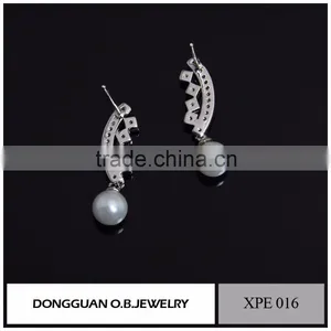 Fashion Imitation Pearl Earring Design Wholesale Charms Jewelry/Stud Earring With Pin thumbnail-3