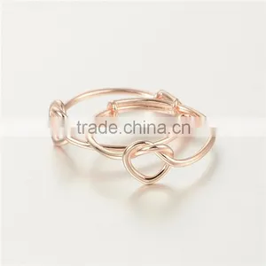 Simple Design 925 Silver Wedding Rose Gold Rings Without Stones thumbnail-3