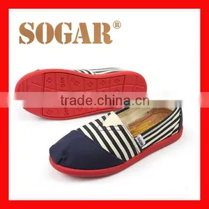 Kids Canvas Shoes Cute Children Shoes Navy White Strip thumbnail-1