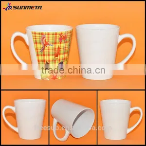 Sunmeta Hot Sale 12oz Conical Ceramic White Sublimation Mug thumbnail-3