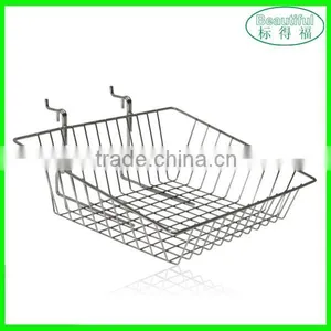 Slatwall/Grid Slanted Wire Basket,Metal Wire Basket,Slatgrid Basket thumbnail-1