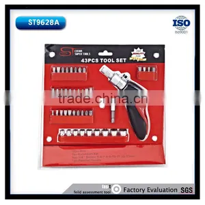 43pcs 1/4'' Socket Set and Bits With Ratchet Handle Tool Kit thumbnail-1
