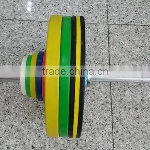 Weight Lifting Olympic Bar With Solid Virgin Training Bumper Plate thumbnail-1