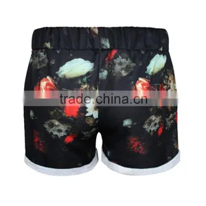 2015 Women Shorts Sublimation Print Flowers Running Shorts Elastic Waist N16-2 thumbnail-2