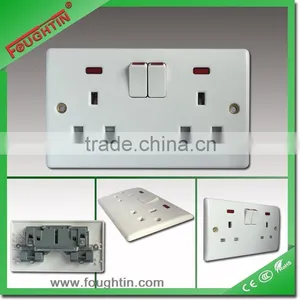 2 Gang 13 Amp Switched Socket 86*146 Type Electric Switch and Socket thumbnail-1