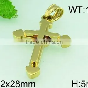 Custom Stainless Steel Western Unique Gold Cross Pendant thumbnail-1