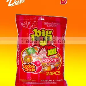 Dafa 25g Assorted Fruit Flavors Center Filled Bubble Gum Big Bom Lollipop thumbnail-1