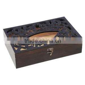 Natural Handmade Customized High Quality Cheap Professional Wooden Tissue Display Storage Box thumbnail-2