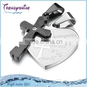 New Design Stainless Steel Custom Half Silver Heart Necklace thumbnail-1