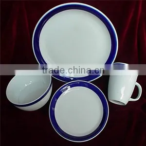 Blue and White Porcelain Dinnerware Set / Poland Porcelain Dinnerware Set / Colorful Porcelain Dinnerware Sets thumbnail-1