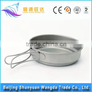 Titanium Camping Cookware Cutlery Set of Titanium Pan and Titanium Bowl thumbnail-4