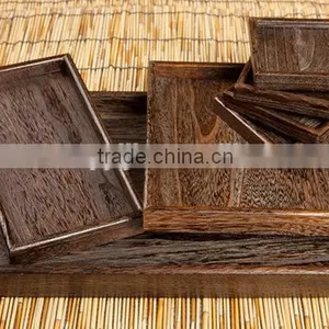 Different Size Burn Wood Serving Tray,large and Small Tray,wood Cann Tray thumbnail-3
