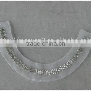 2016 Fahion Handmade Crystal Tube Bead Collars, White Organza Beaded Collar for Garment thumbnail-6